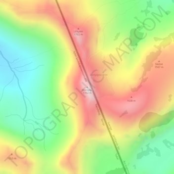 Carte topographique Storsylen, altitude, relief