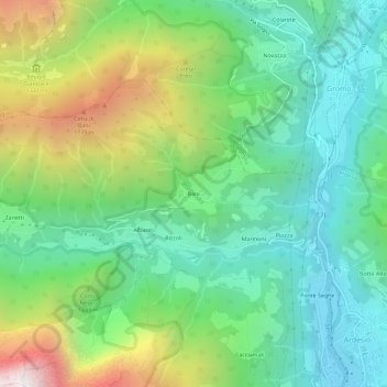 Carte topographique Bani, altitude, relief