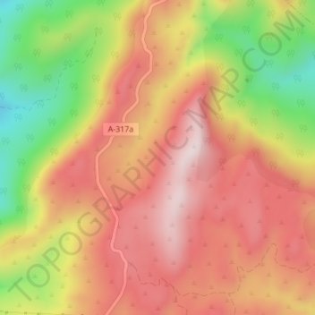 Carte topographique Aguaderico, altitude, relief