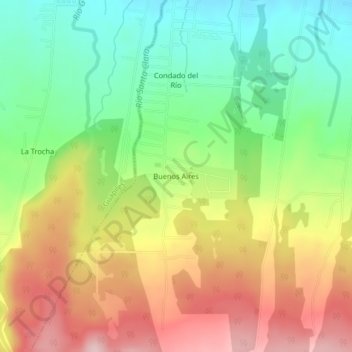 Carte topographique Buenos Aires, altitude, relief
