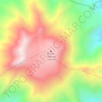 Carte topographique Volcán Calbuco, altitude, relief