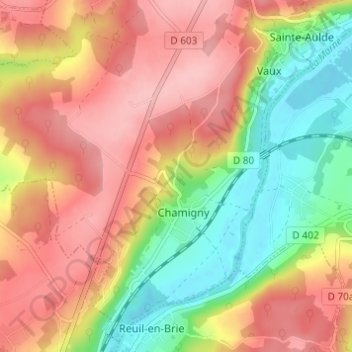 Carte topographique Larrue, altitude, relief