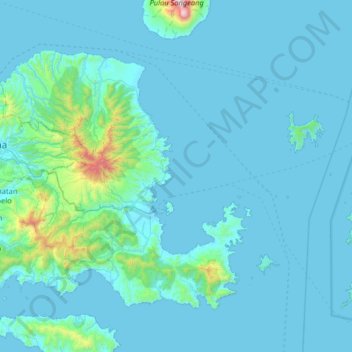 Carte topographique Kamara, altitude, relief