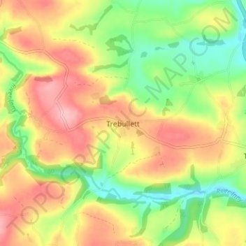 Carte topographique Trebullett, altitude, relief