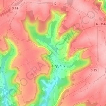 Carte topographique Jouy, altitude, relief