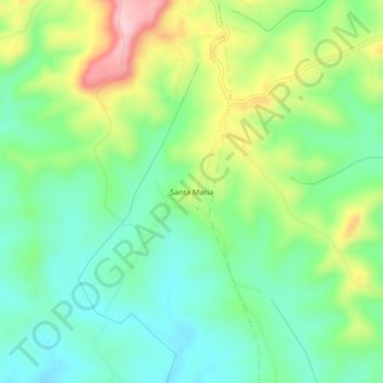 Carte topographique Santa Maria, altitude, relief