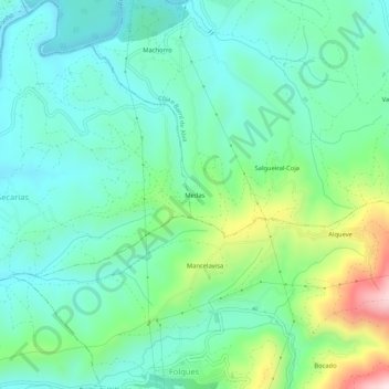 Carte topographique Medas, altitude, relief