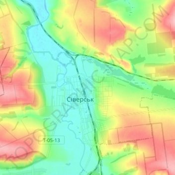 Carte topographique Siversk, altitude, relief