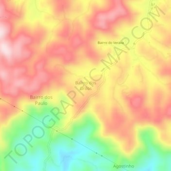 Carte topographique Bairro dos Grilos, altitude, relief