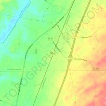 Carte topographique Marion, altitude, relief