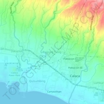 Carte topographique Bagong Tubig, altitude, relief