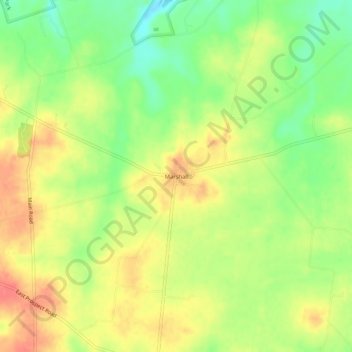 Carte topographique Marshall, altitude, relief