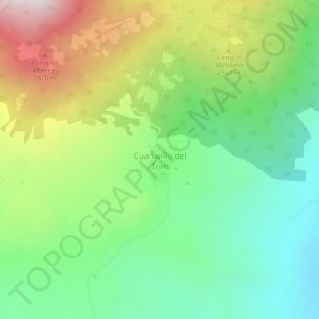 Carte topographique Cuanajillo del Toro, altitude, relief