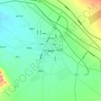 Carte topographique 清泉镇, altitude, relief