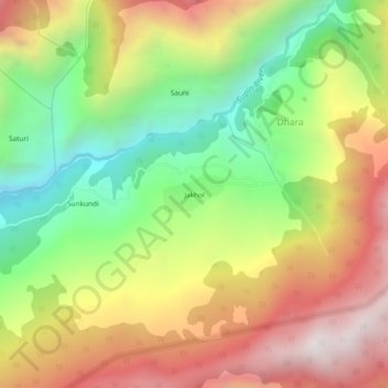 Carte topographique Jakhol, altitude, relief