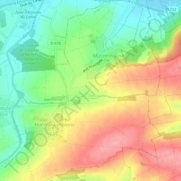 Carte topographique Forlenberg, altitude, relief