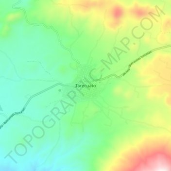 Carte topographique Tarecuato, altitude, relief