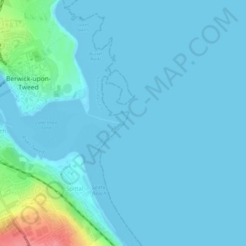 Carte topographique Berwick, altitude, relief