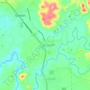 Carte topographique Libertad, altitude, relief