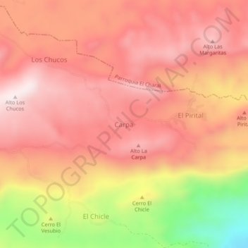 Carte topographique Carpa, altitude, relief