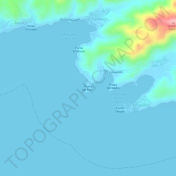 Carte topographique Punta del Burro, altitude, relief