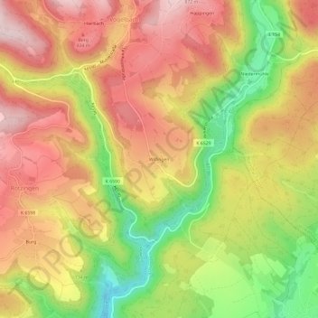 Carte topographique Wilfingen, altitude, relief