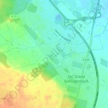 Carte topographique Cassi, altitude, relief