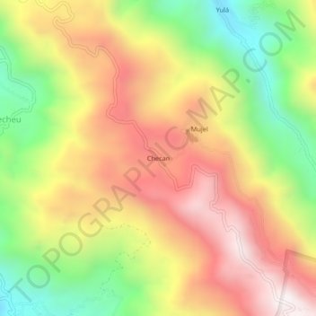 Carte topographique Checan, altitude, relief