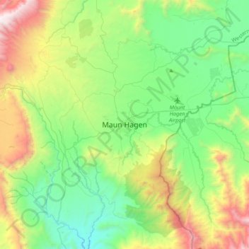 Carte topographique Mount Hagen, altitude, relief