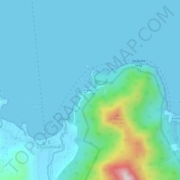 Carte topographique Haad Khom, altitude, relief