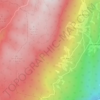 Carte topographique Coulmes sur Rieux, altitude, relief