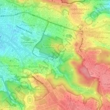 Carte topographique X, altitude, relief