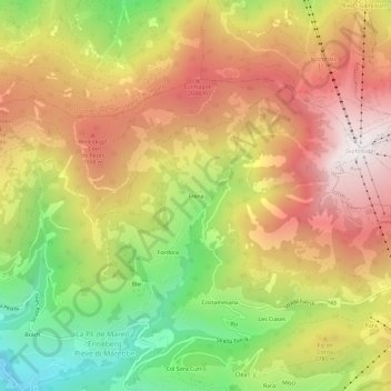 Carte topographique Frena, altitude, relief