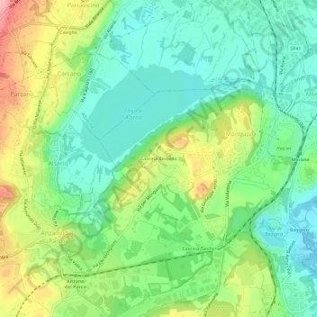 Carte topographique Cascina Bindella, altitude, relief