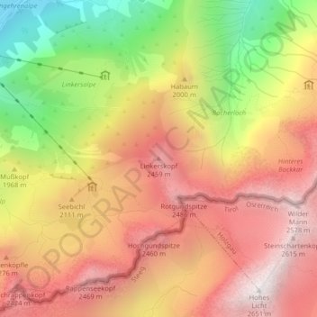 Carte topographique Linkerskopf, altitude, relief