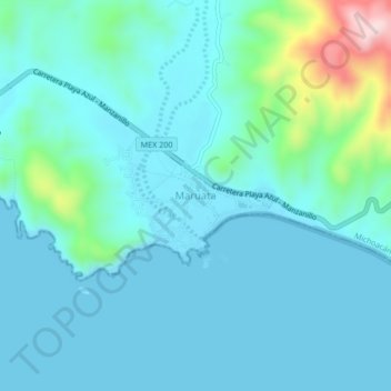 Carte topographique Maruata, altitude, relief
