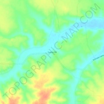 Carte topographique Santa Fé, altitude, relief
