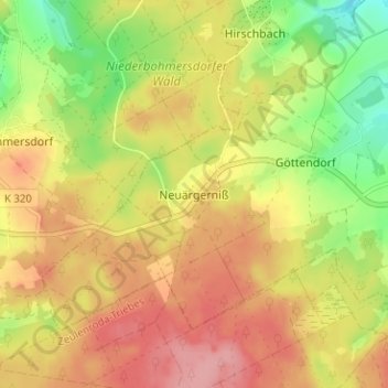 Carte topographique Neuärgerniß, altitude, relief