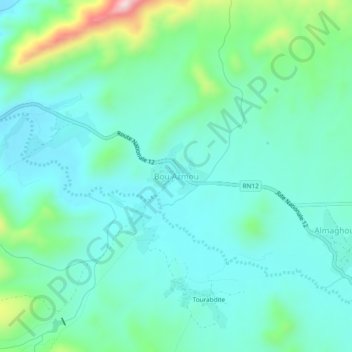 Carte topographique Bou Azmou, altitude, relief