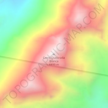 Carte topographique Cerro Quebrada Blanca, altitude, relief