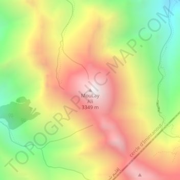 Carte topographique MouLay Ali, altitude, relief