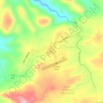 Carte topographique El Paují, altitude, relief