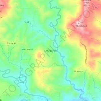 Carte topographique Cabagtukan, altitude, relief