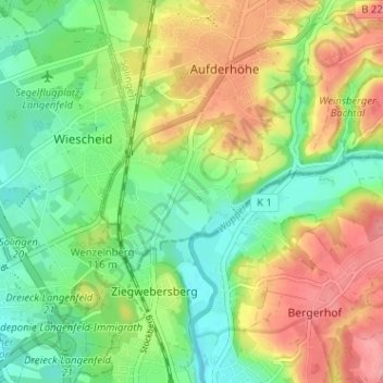 Carte topographique Gosse, altitude, relief