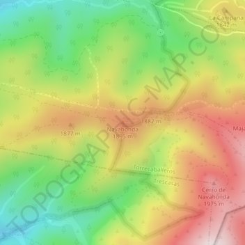Carte topographique Navahonda, altitude, relief