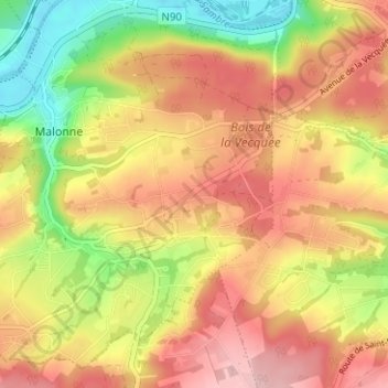 Carte topographique Gros Buisson, altitude, relief