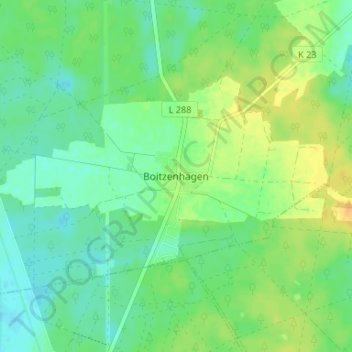 Carte topographique Boitzenhagen, altitude, relief
