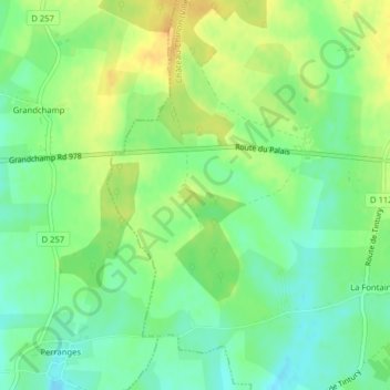 Carte topographique Les Marolles, altitude, relief