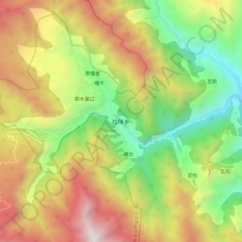 Carte topographique Lami, altitude, relief