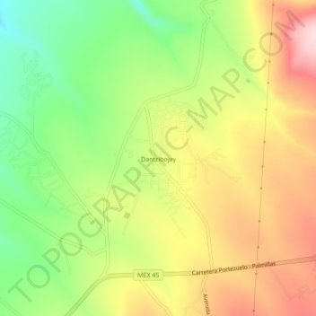 Carte topographique Dantzibojay, altitude, relief